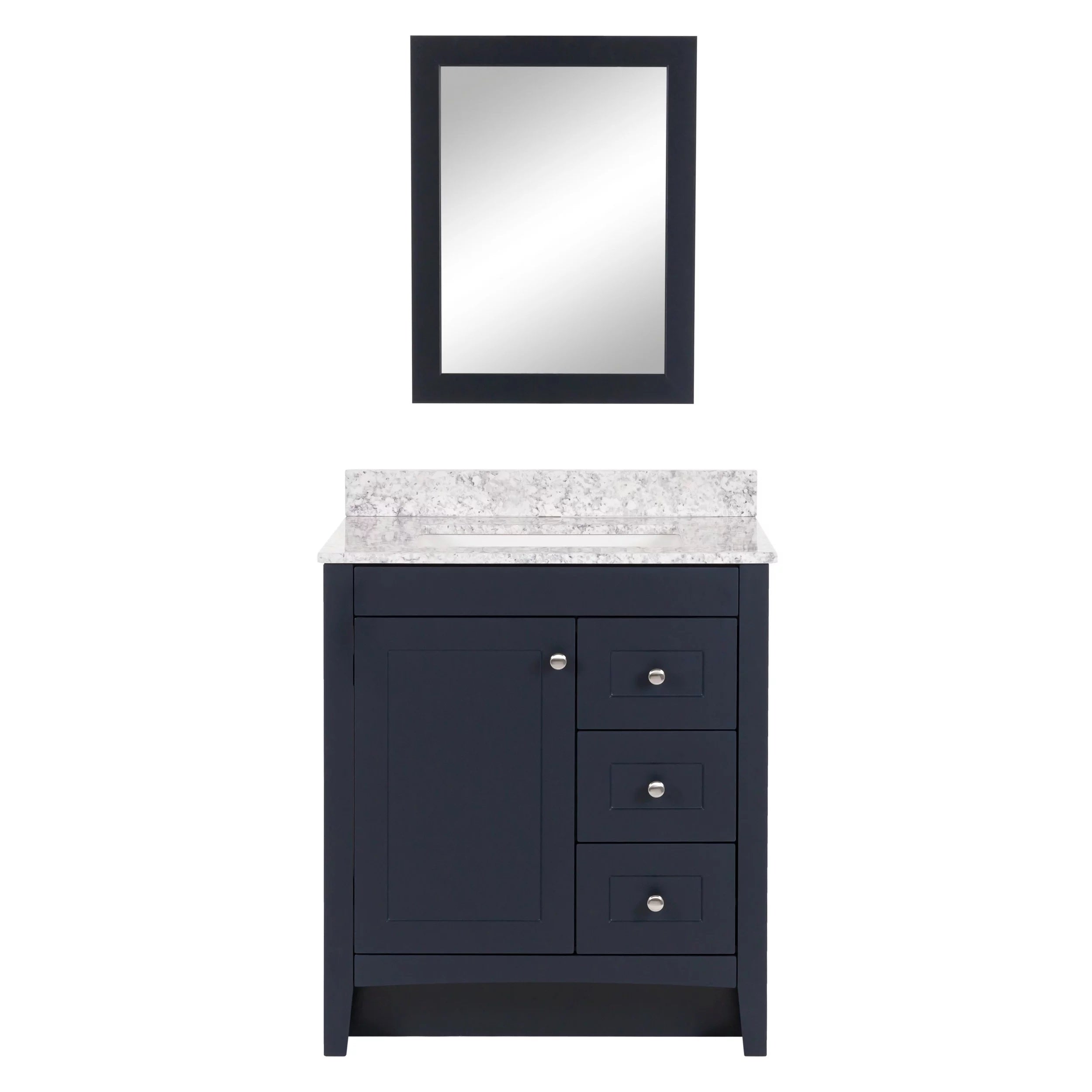Capri 31 in. Blue Vanity Includes Mirror Super Arbor