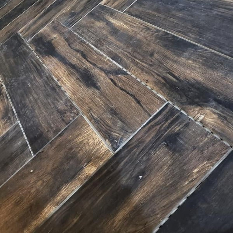 Smoked Hickory 8 in. x 36 in. Porcelain Floor and Wall Tile (13.6 sq